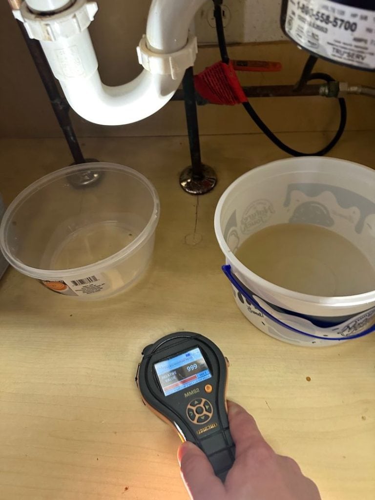 Water Damage Under Sink Leak